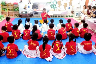 Một số hình ảnh chuyên đề lĩnh vực PTNT – KPXH đề tài”Khám phá nón lá Việt Nam” của cô và cháu lớp 5 tuổi B, trường mầm non Yên Mạc